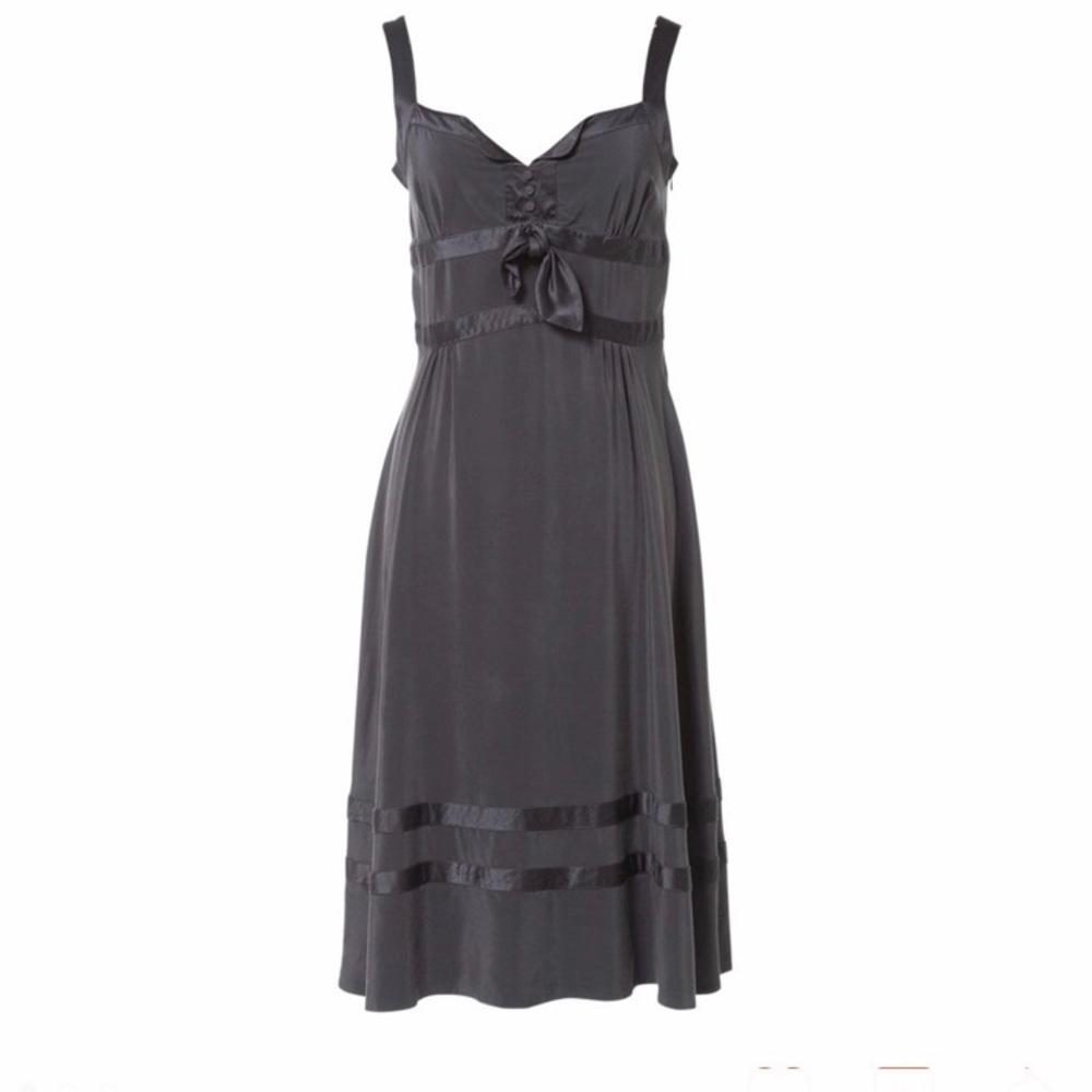 Marc Jacobs Anthracite 100% silk midi dress